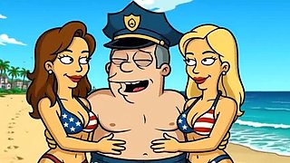 Beach Bitch 2: Marge Simpson Cartoon Parody Filled with Cum