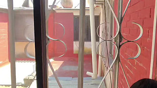 Riva woke up hot and we started to fuck at the window, now the neighbor saw us