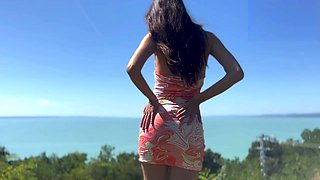 Outdoor fun with Sandralyd's big ass and clit teasing