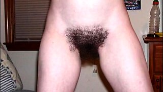 Bushy Girl's Pussy - Close-Up View