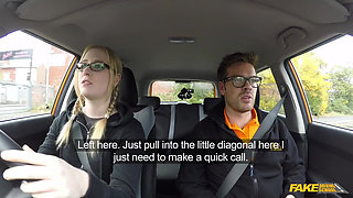 Fake Driving School - Naughty Student Satine Spark Blows Instructor for Passed Driving Test
