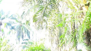 Tall Teen Stepsister Standing Fuck Outdoor with BBC on Farm