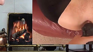 Femdom Fireside Pegging - Amateur Anal Strapon Fucking