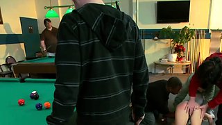 Busty sub bound and exposed in public