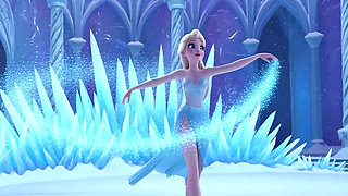 Stunning Nude Elsa Graceful and Elegant Sensual Poses in Her Magical Glowing Ice Palace Cinematic 3D Animation