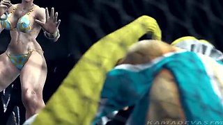 Chun Li and Rainbow Mika Lesbian Wrestling Futa Hentai Cartoon Domination
