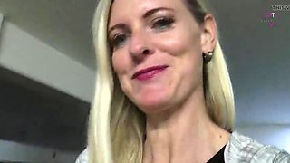 Hot German MILF Pissing Solo - Amateur Blonde Pee Close-Up