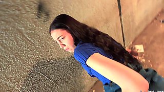 Teen Alex Jett gets pounded in POV Doggy by hottie Dolly