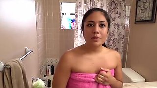 Busty Teen Gets Peeked on in Shower & Fucked in Bathroom!