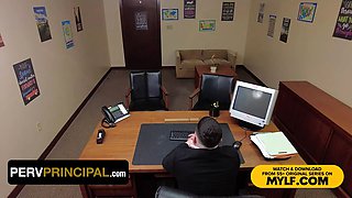 Step mommy Summer Vixen will do anything to save her step daughter from expulsion - perv principal