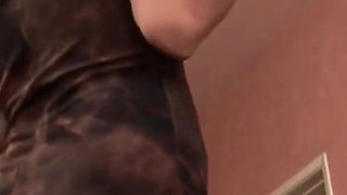 Blonde Milf rides on huge dick and sucks it