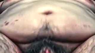 Horny Fat BBW Hairy Pussy Solo Masturbation - Moaning Wet Bush Orgasm