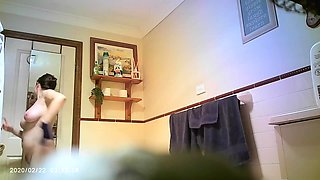 Big boobs stepsister exposed nude in bathroom