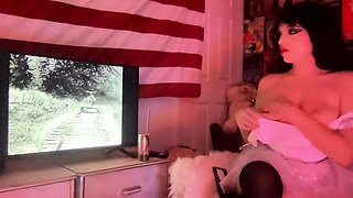 Stacked brunette goes solo toys and masturbation