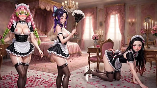 Sexy Maids Compilation - Wet & Messy Cleaning Ai