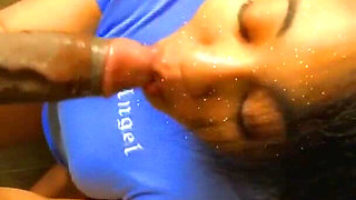 Cutie Girl with Pretty Eyes Take BBC Down Her Wet Throat Sloppy Blowjob