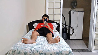 Stepson Hides in Closet to Watch His Hot Stepmom She Finds Out and Fucks Him