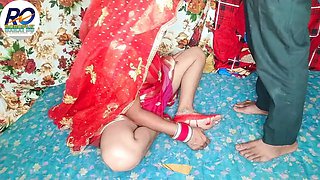 Fast time desi honeymoon video hindi audio Claire Vaise in red saree and blouse having fun