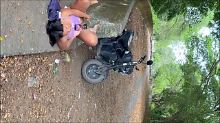 Risky sex on public road with hot colombian