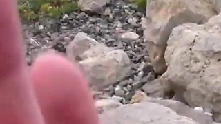 Pierced chick gives some squirt in the outdoor sex action