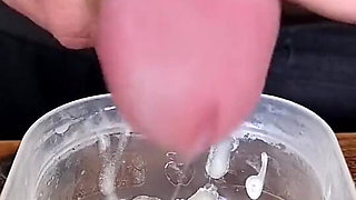 Britney Drinks Ten Loads of Spunk From a Glass