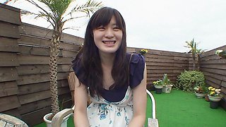 Aki Tajima - Sexy Asian Girl Drinking Tea in The Garden Is Attracted to The Eager Cock