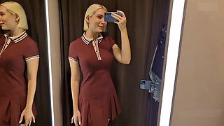 Big tits, fitting room, public outside