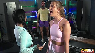 POV Threesome Hardcore During workout - Gym Bitches with Alexis Crystal