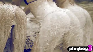 Smallish Japanese COUGAR and stunners posed entirely nude during a passion van wash