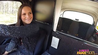 Lady faux cab - full flick - big boobed driver fucks jogger in taxi
