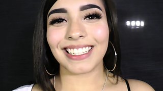 Mexicana blowjob with her big boobs