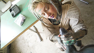 Hard Anal Fuck in Abandoned Building with Squirt