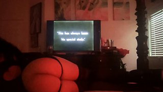 Amateur young brunette enjoys dildo on solo masturbation