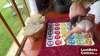 Amelia and Lucas Play Heated Strip Twister Game - Teen Brunette Blowjob Dare