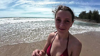 SkinnyWithAHugeDick fucks ScottishSweetie hard doggy style after relaxing beach day