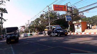 Big natural tits Thai teen beach pick up