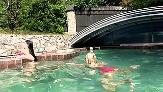 Lucy Li's Summer Sins Ignite Wild Lesbian Poolside Heat