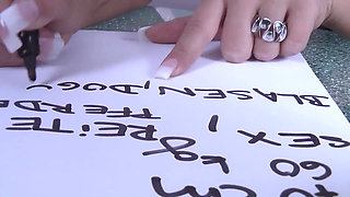 Hot and horny dark haired slut masturbates