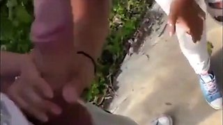 Outdoor Amateur Facial on Bike Trail