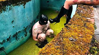 Foot fetish rimming for blonde outdoors