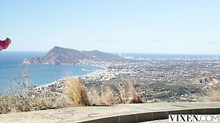 Facial scene with glamorous Matthew Meier and Bella Spark from Vixen