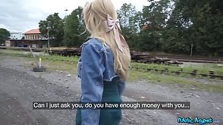 Full sequence public agent - Big Tits, Big Ass takes a Big Cock outside!