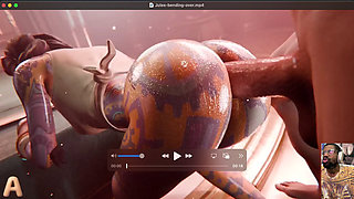 Bald Ass Cunt Eve Gets Bulging Pussy Fucked, Jules Gets Backshots From Behind