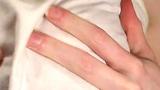 Massaging and Self Sucking My Small Tits