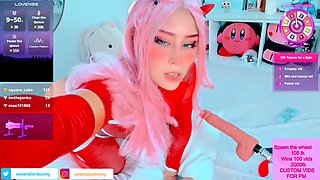 Stacked brunette goes solo toys and masturbation