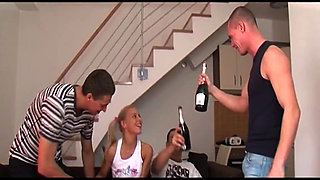 Blonde Teen Nympho Sucks Cock and Spreads Legs for Hard Fuck