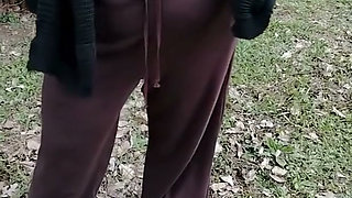 My stepmother walking in a transparent T-shirt.