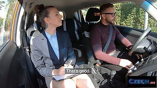 Czech sex - milf driving instructor needs her labia ate to calm her down