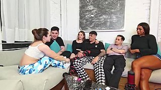 Amateur Orgy: 3 on 3 Truth or Dare Sex Party with Hot Latina Friends