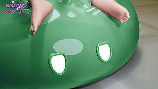 Mualani Green Slime Double Penetration and Blowjob Creampie Extra Cum Covered Genshin Impact Hentai Mmd 3D Color Edit Smixix
